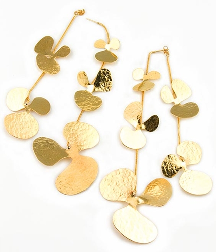Long Gold Earrings by Herve Van Der Straeten