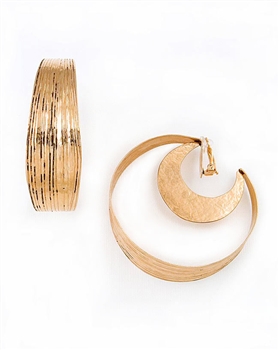 Herve Van Der Straeten Gold Hoop Clip Earrings