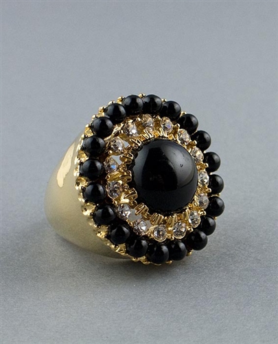 Black Pearls Statement Ring by Kenneth Jay Lane