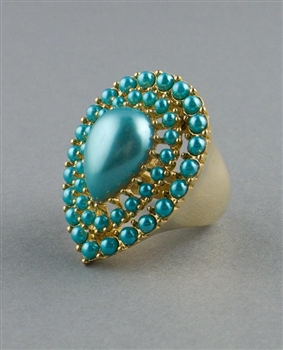 Blue Pearls Statement Ring by Kenneth Jay Lane