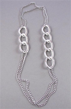 Long Silver Chain Necklace by Amor Fati