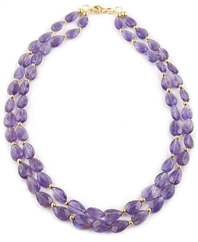 Amethyst Gemstone Double Strand Neckace by Algelo De Soto