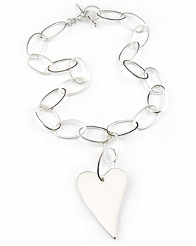 Argento Vivo Sterling Silver Heart Necklace