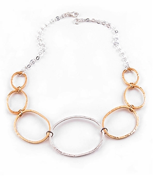 Argento Vivo Sterling Silver Hand Hammered Links Necklace