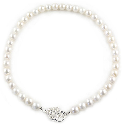 White 9-9.5mm Freshwater Pearls Necklace by Bora Bora