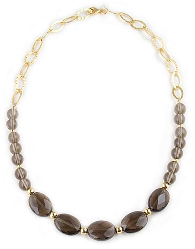 Smokey Quartz Semi-Precious Necklace by Angelo De Soto