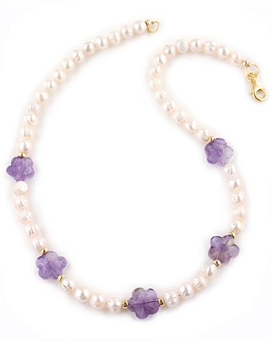 Freshwater Pearls & Amethyst Gemstones by Bora-Bora