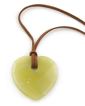 Green Jade Heart Pendant Necklace by Chou
