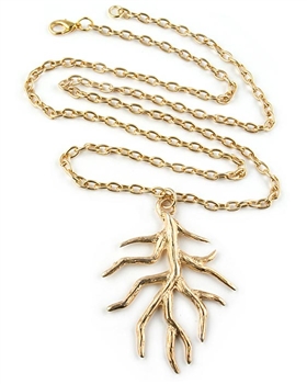 Gold Necklace with Branch Pendant by Chou - Exclusive