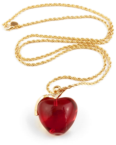 Kenneth Jay Lane Red Transparent Apple Necklace