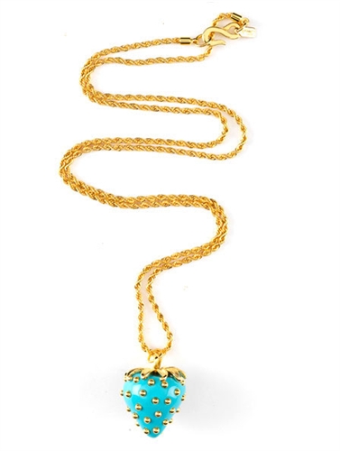 Kenneth Jay Lane Turquoise Strawberry Necklace