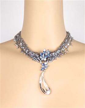 Swarovski Crystal Pendant Necklace with Silver Chains by KennyMa