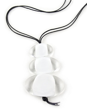 White & Clear Murano Pendant Necklace by Farfalina
