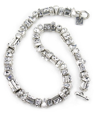 Otazu Silver Rope Necklace with Swarovski Crystals