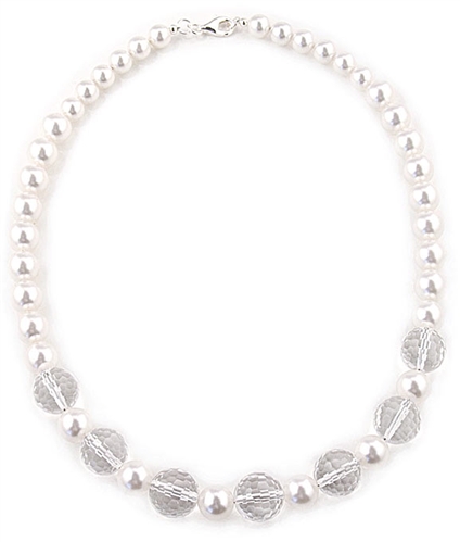 Swarovski Pearl Necklace & Rock Crystal Quartz by Paula Rosellini