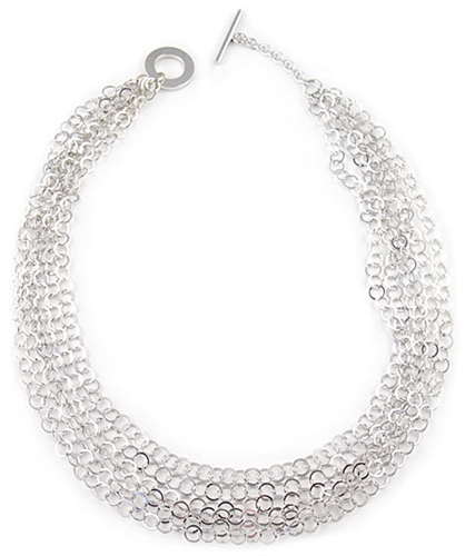 Sterling Silver Chains Necklace by Paula Rosellini