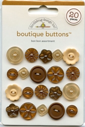 Bon Bon Brown Assortment Boutique Buttons 02480 from Doodlebug Designs Inc.