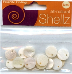 1/2" White Round Buttons All-Natural Shellz #1835 from Blumenthal Lansing Co.