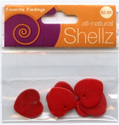 3/4" Red Heart Buttons All-Natural Shellz #1849 from Blumenthal Lansing Co.