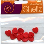 7/16" Red Heart Buttons All-Natural Shellz #1851 from Blumenthal Lansing Co.