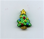 Christmas Tree Decorated Green Button 3D-4278