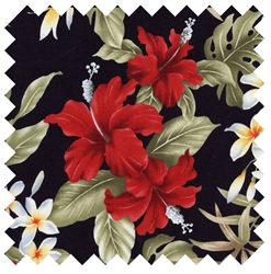 Hibiscus Plumeria Hawaiian Flowers TX-13-30 Black from Trans-Pacific