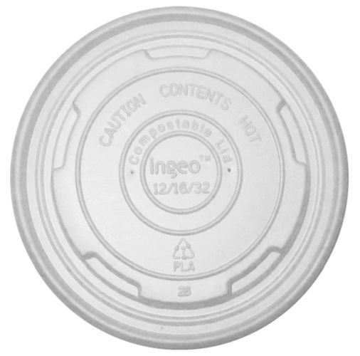 Food / Soup Container Lid-12-32 Oz-Compostable-Cpla - 500/Cs (20 X 25)