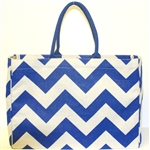 Blue Wavy Beach Bag