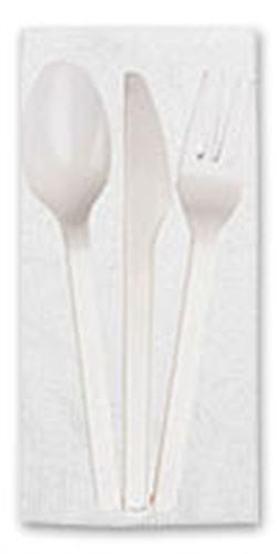 Knife, Fork, Spoon Kit, Plant Starch Material, Individually Wrapped, 7" - 250/Cs