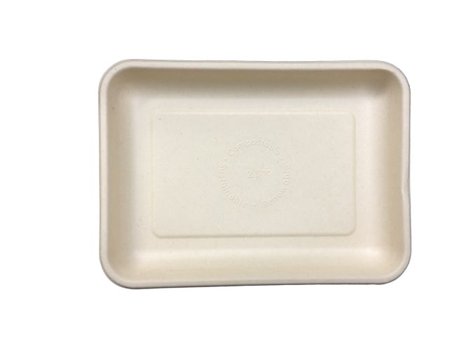 Compostable Fiber Tray 8.9 X 6.5 X 1" - 500/Cs (4 X 125)