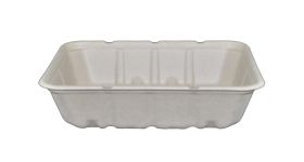 Compostable Shallow Tan Container 7 X 9 X 2.25" - 200/Cs (4 X 50)