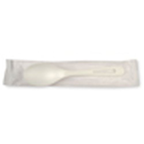 Compostable Spoon, Wrapped, PLA, 6.5" - 750/Cs