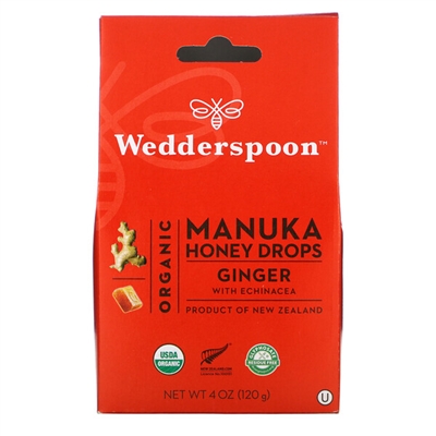 Manuka Honey Drops Ginger 4oz - approx 20 drops