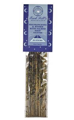 Frankincense & Myrrh with Sacred Sage Incense: Plastic Package / Incense: 20 Sticks