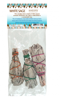 Mini smudge sticks: White Sage, pack of 3