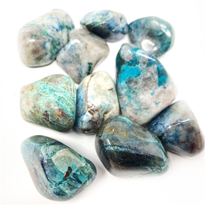 Chrysocolla, tumbled