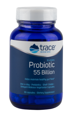 Trace Minerals Probiotic 55 Billion: Bottle / Vegetarian Capsules: 30 Capsules