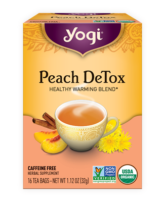 Organic Peach Detox Tea: Boxed Tea / Individual Tea Bags: 16 Bags