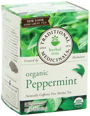Organic Peppermint Tea: Boxed Tea / Individual Tea Bags: 16 Bags