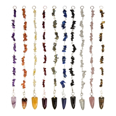 Gemstone Chip Pendulum, Assorted