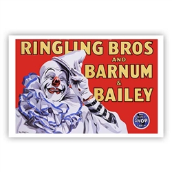 Ringling Bros. and Barnum & Bailey White Face Clown Poster