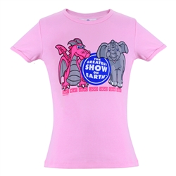 Dragon and Elephant Pink Girl Tee