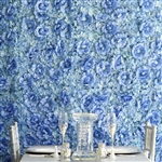 11 Sq ft. 4 Panels 3D Silk Rose & Hydrangea Flower Wall Mat Backdrop - Blue 11 Sq ft. 4 Panels 3D Silk Rose & Hydrangea Flower Wall Mat Backdrop - Blue
