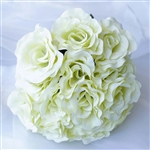 14 PCS Ivory Velvet Roses Artificial Flower Bouquet