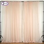 5ft x 10ft Fire Retardant Sheer Organza Premium Curtain Panel Backdrops - Blush - Set Of 2