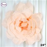24" Giant 3D Artificial Flowers for Wedding Room Wall Decoration - Blush - Pack of 2