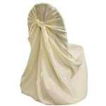 Lamour Satin Universal Chair Cover - Ivory
