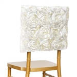 Grandiose Rosette Chair Caps (Square-Top) – Ivory