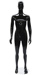 Glossy Black Male Mannequin with Abstact head