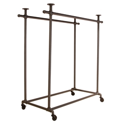 Double Ballet Bar with Frame Only w/Casters - Pipe Collection